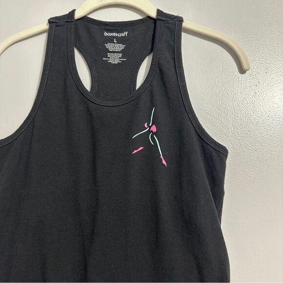 Boxercraft Team black tank top with built in bra size L - Picture 6 of 7